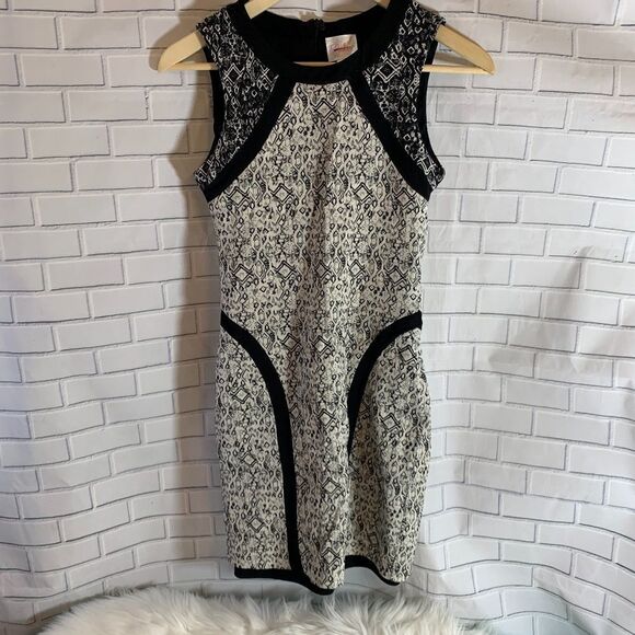 Parker Jagger Black/White Heather Knit Dress Sz S - Picture 2 of 6